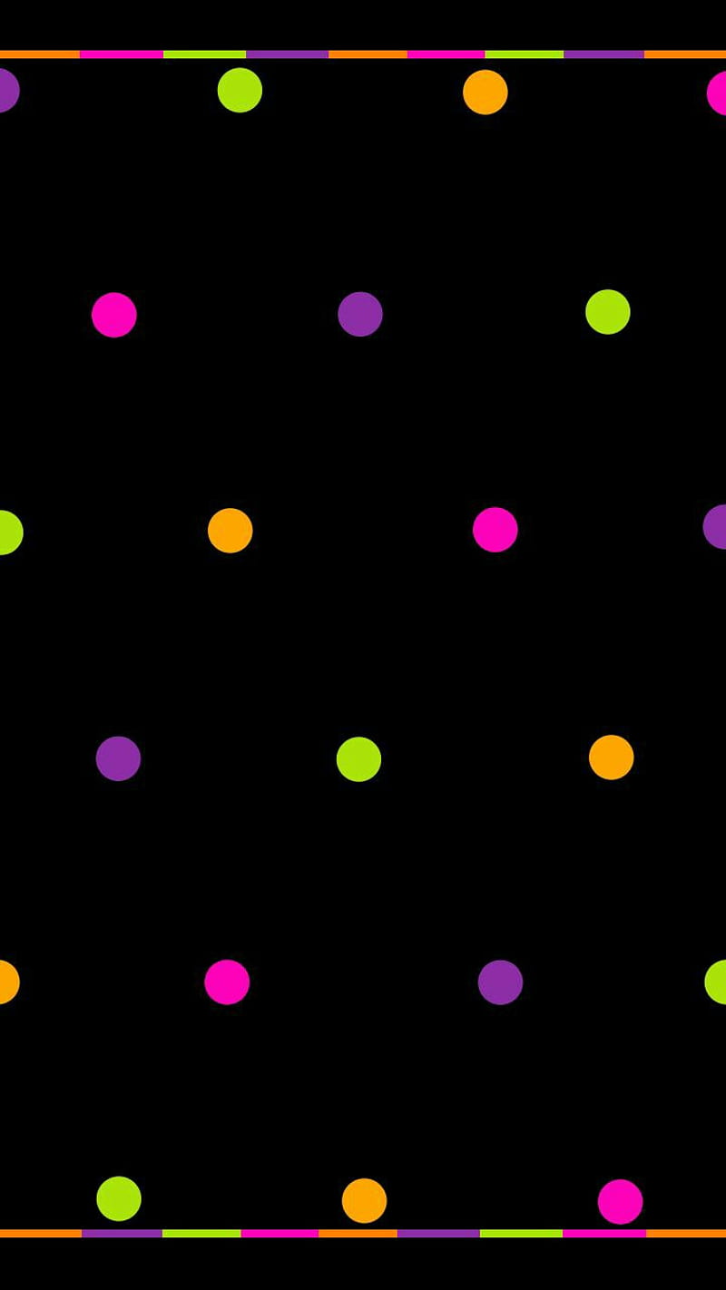 Polka Dot Frenzy, balls, black, circle, colorful, green, pink, HD