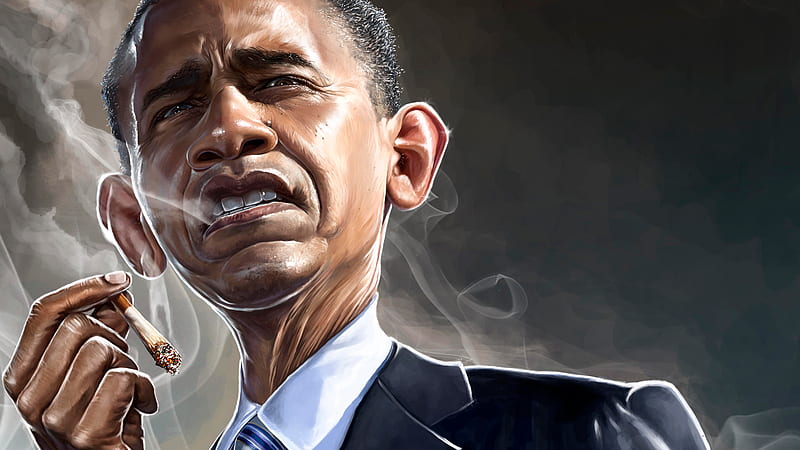 Barack Obama Smoking , barack-obama, president, usa, digital-art, artist, artwork, smoking, HD wallpaper