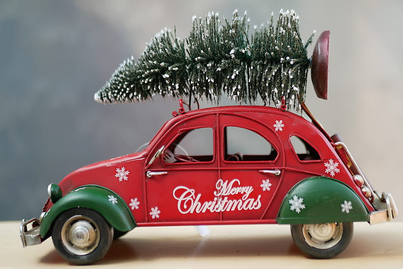 Holiday, Christmas, Car, Christmas Tree, Decoration, Toy, HD wallpaper