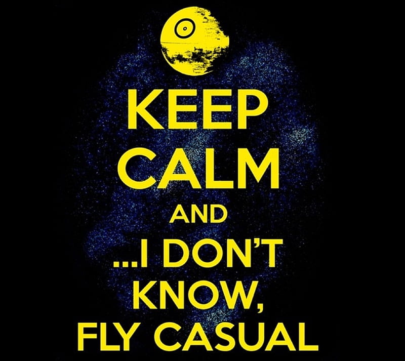 Keep Calm Fly Casual, chewy, fly casual, han solo, jedi, millennium falcon, star wars, HD wallpaper