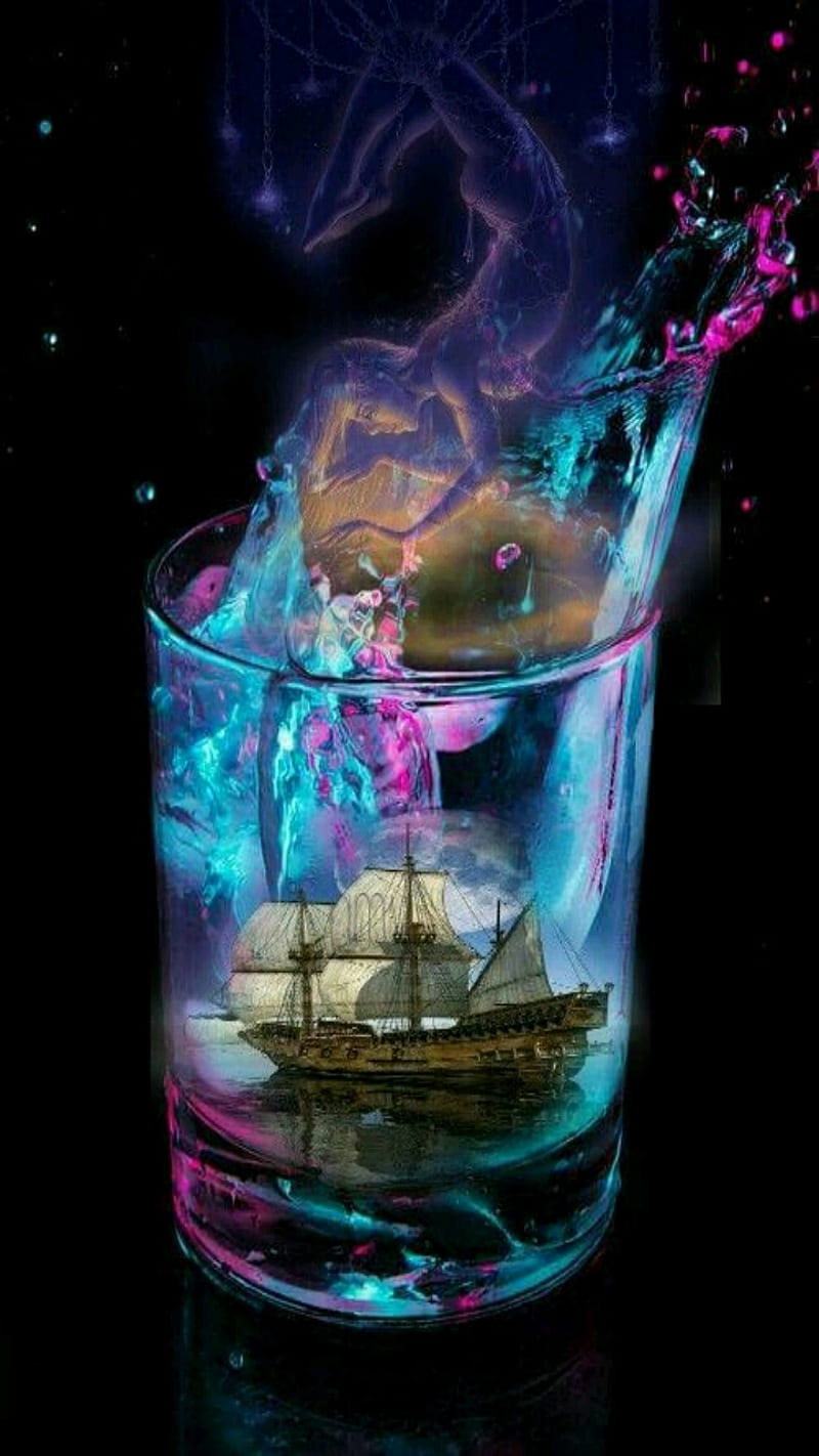 Drink Ship, glass, color, ship, HD phone wallpaper
