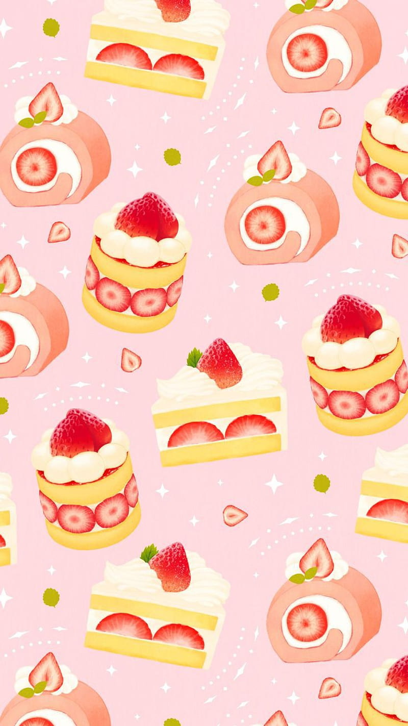 Cake, cute, heart, pink, strawberry, tumblr, HD phone wallpaper | Peakpx