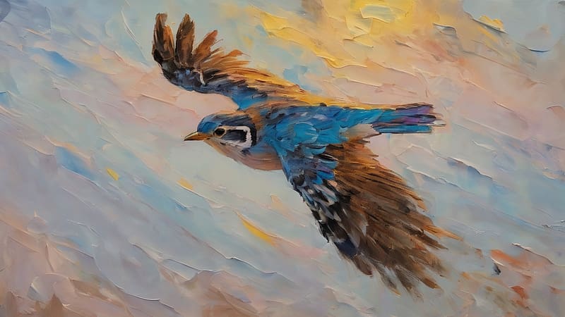 Skylark, abstract, bird, animal, HD wallpaper