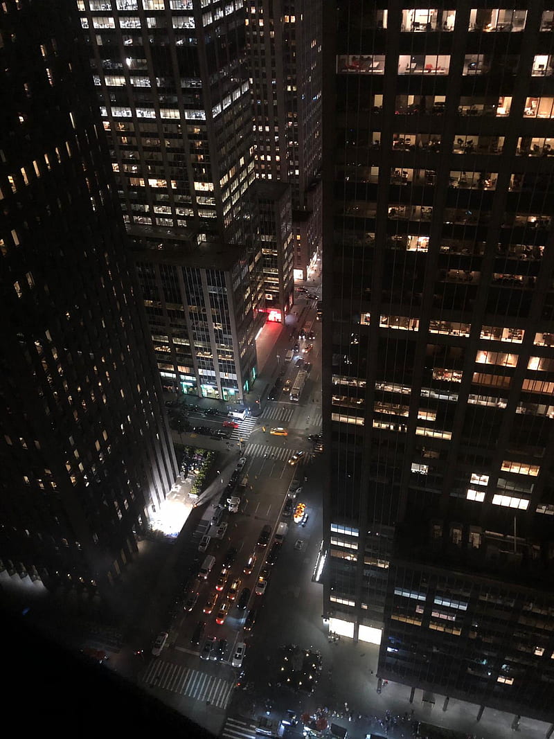 Skyscraper, black, chicago, city, dark, new, new york, night, rain, HD phone wallpaper