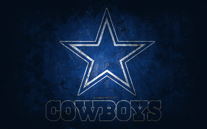 Dallas Cowboys, American football team, blue stone background