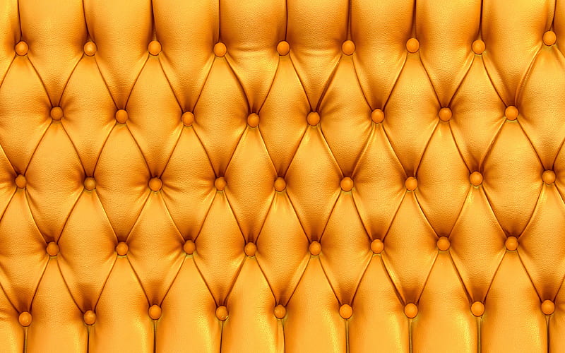 golden leather upholstery macro, golden leather, golden leather background, leather textures, golden backgrounds, yellow leather upholstery, HD wallpaper