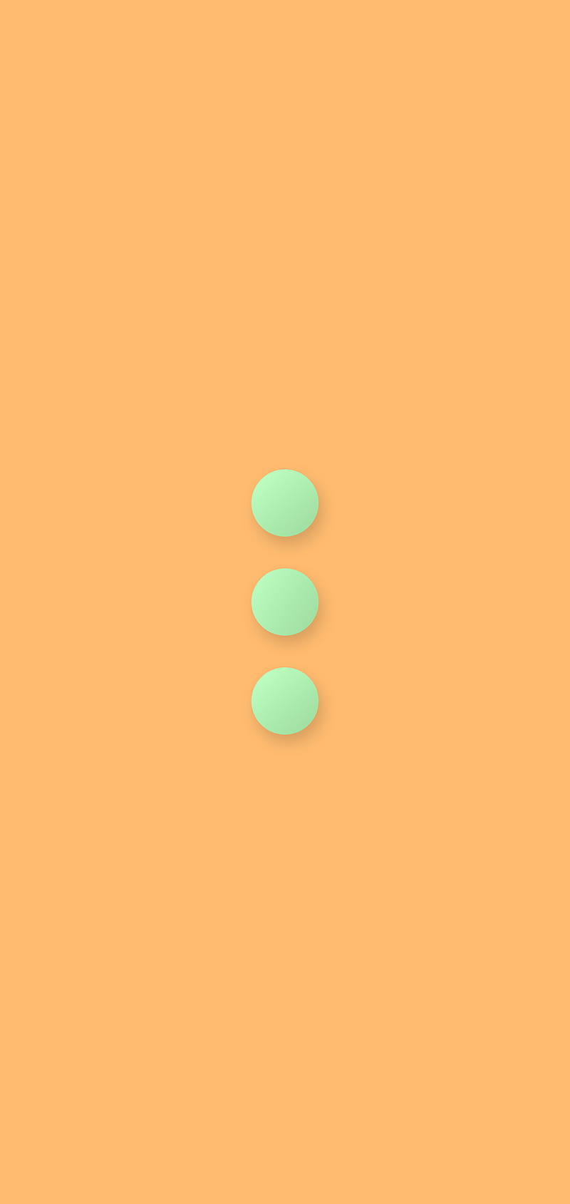 Three dots, circles, flat, green, minimal, mint, orange, shades, shadow, HD phone wallpaper