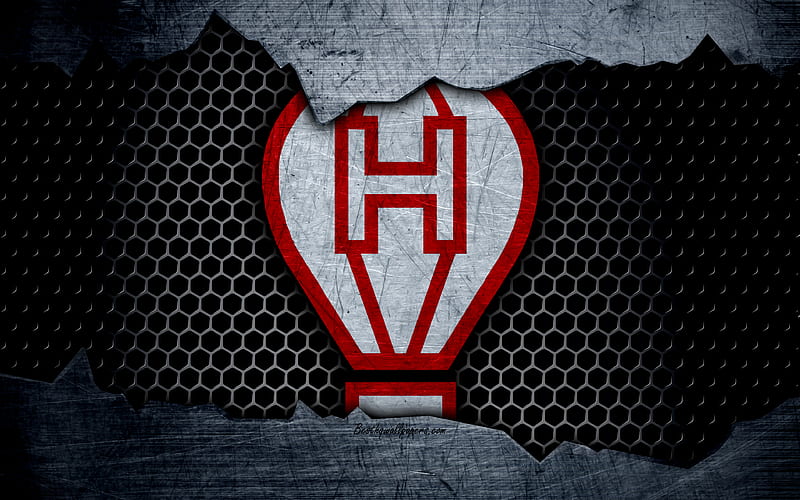 Huracan Superliga, logo, grunge, Argentina, soccer, football club, metal texture, art, Huracan FC, HD wallpaper