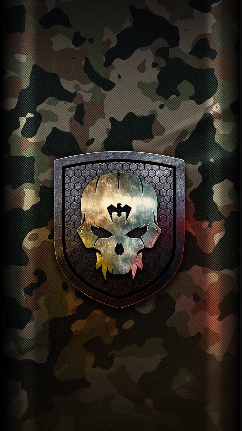 Skull camo, army, clown, green, logo, masonic, military, ravens, ren, us, vader, HD phone wallpaper
