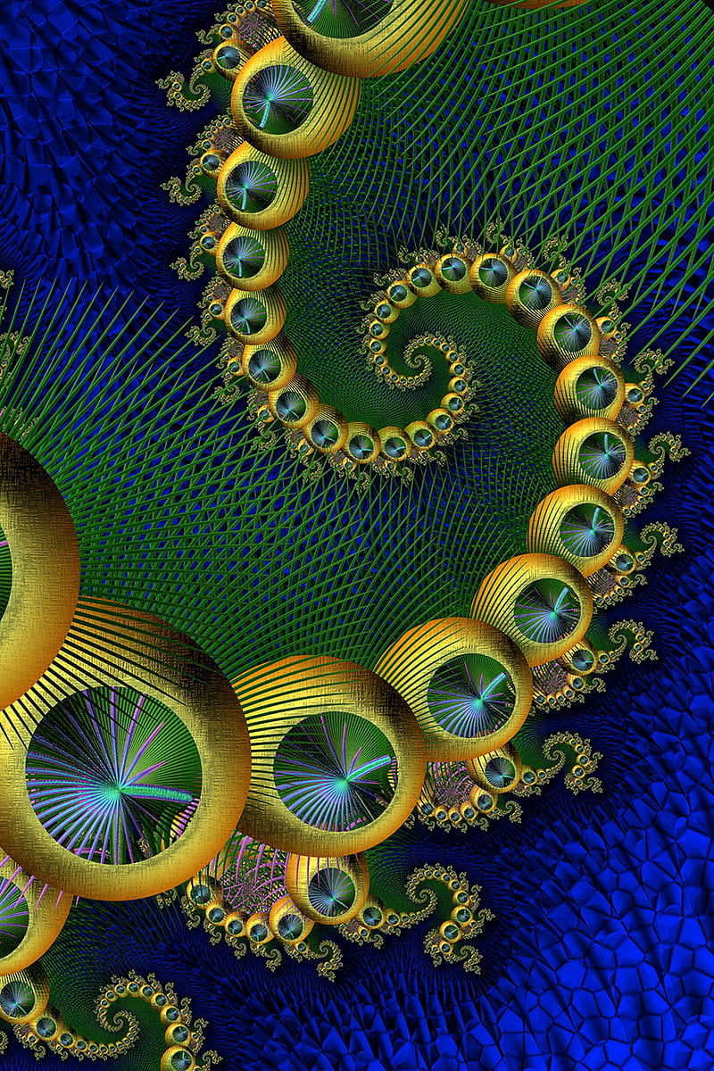 fractal, twisting, spiral, pattern, HD phone wallpaper