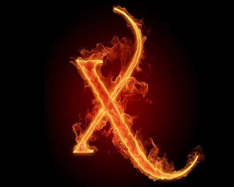Alphabet X, abstract, fire, flame, galaxy letter, note, sign, word, HD wallpaper