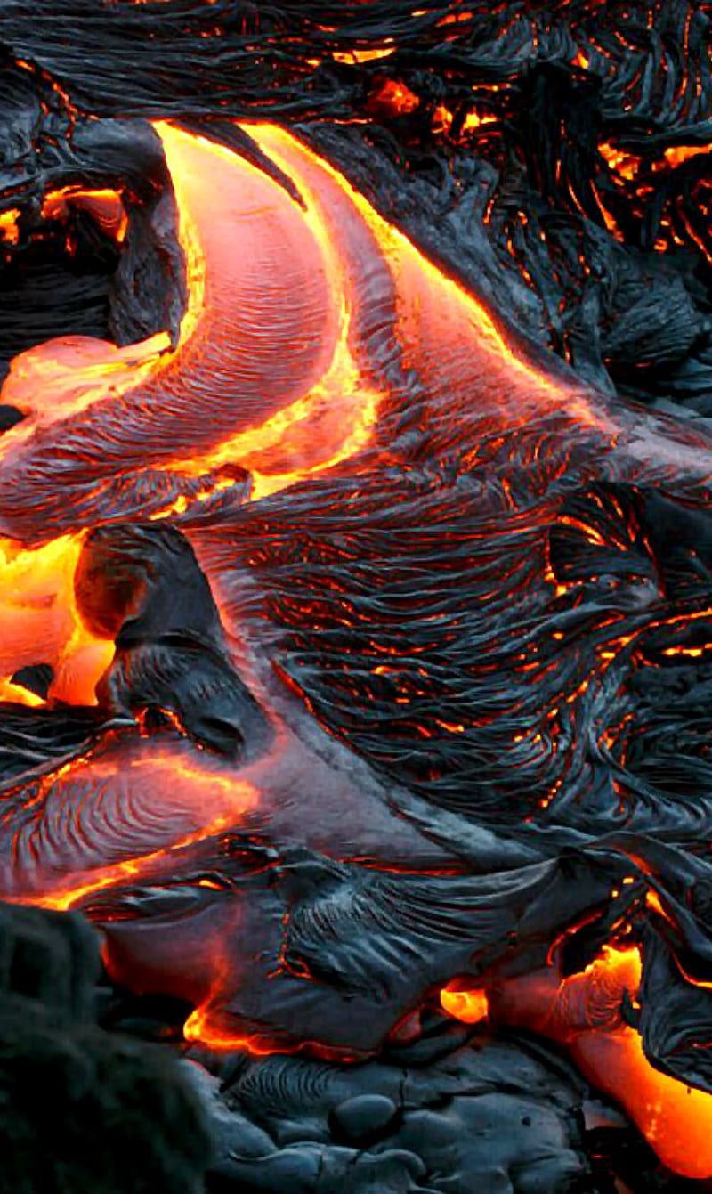 Volcano, black, burn, crazy, deadly, eruption, fire, lava, red, smoke, HD phone wallpaper