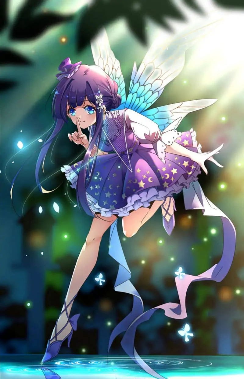Anime Girl, angels, blue, fairy, fairy girl, kawaii, kawaii girl, princess, versatile  mage, HD phone wallpaper | Peakpx