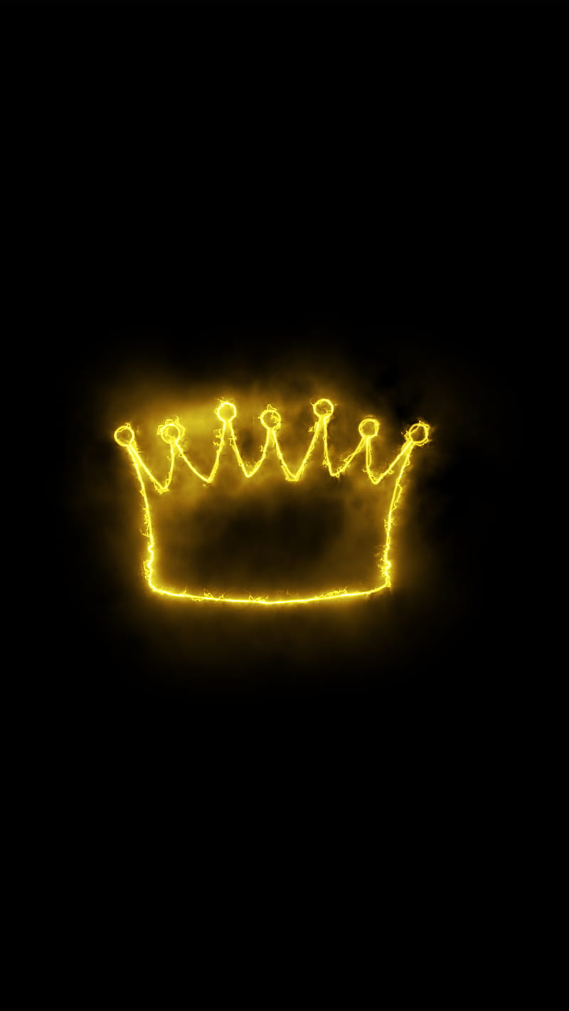 YELLOW KING, black, frame, light, neon, yelloq, HD phone wallpaper