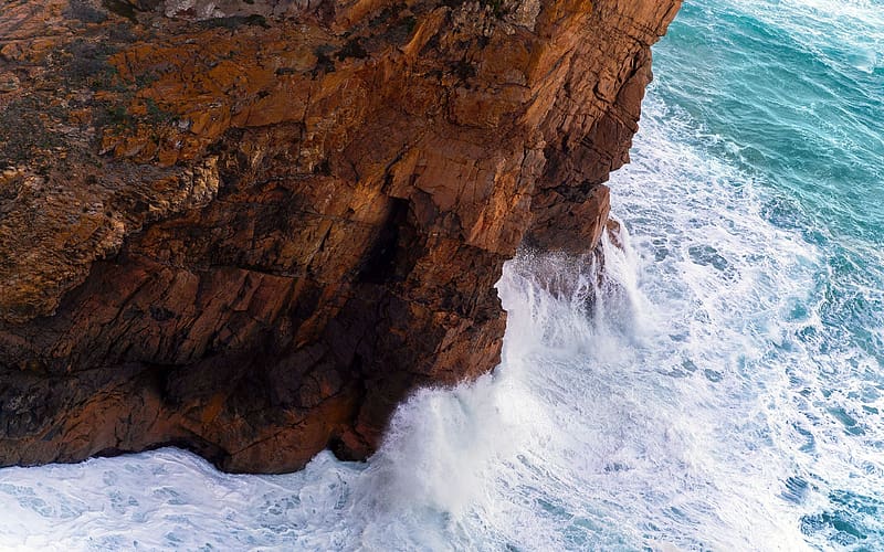 Mirador do Cabo da Roca, Portugal, sea, atlantic, water, rocks, ocean, HD wallpaper