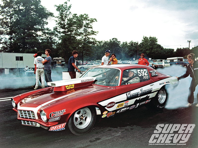 Super Chevy Drag Racing Greats, gm, red, camaro, funny car, HD wallpaper