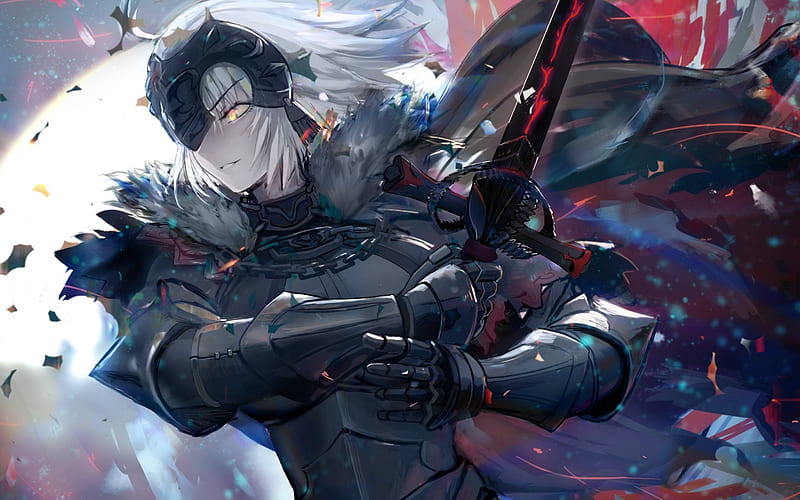 Fate Grand Order, anime games, art, characters, Japanese sword, HD wallpaper