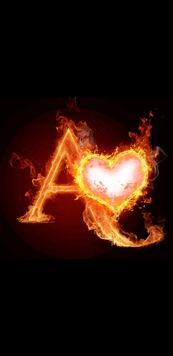a letter, alphabet, letter, corazones, fire, hearts , love, letters, HD mobile wallpaper