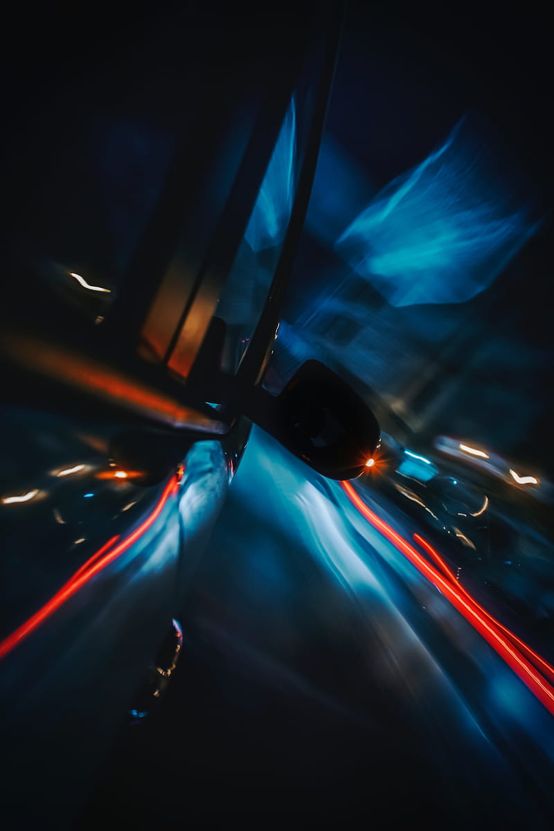 car, speed, movement, lights, blur, HD phone wallpaper