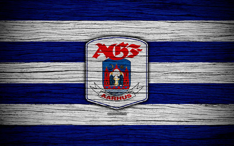 Aarhus football, Danish Superliga, soccer, Denmark, Aarhus FC, creative, logo, wooden texture, football club, FC Aarhus, HD wallpaper