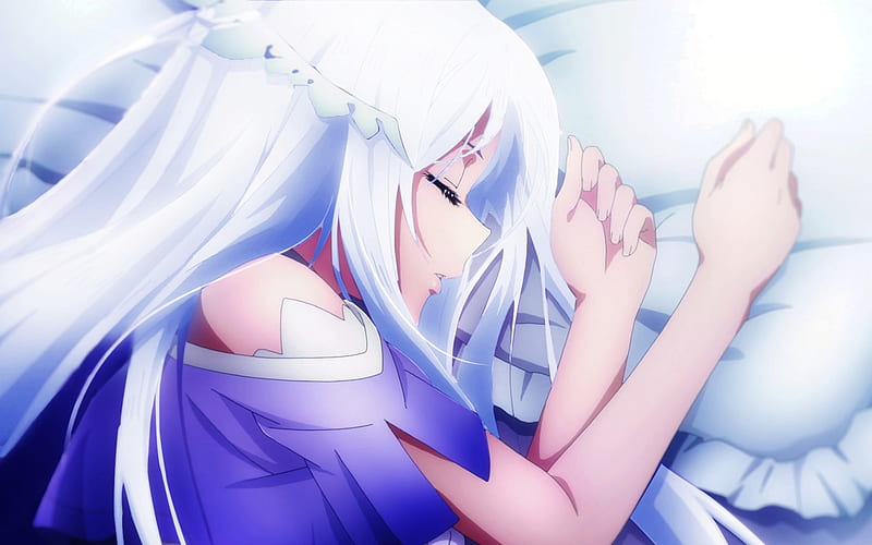 Quinella, sleeping girl, artwork, Sword Art Online, manga, Kwinera, antagonist, HD wallpaper