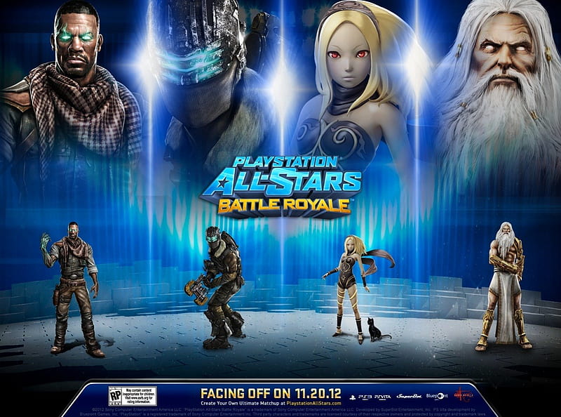PlayStation All-Stars Battle Royale Line-Up 10, Zeus, Emmett Graves, Crossover, Starhawk, God Of War, Dead Space, Isaac Clarke, Gravity Rush, Kat, HD wallpaper