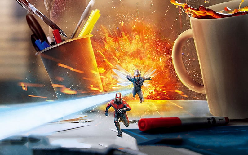 Ant-Man, Wasp, fan art, 2018 movie, poster, Ant-Man and the Wasp, superheroes, HD wallpaper