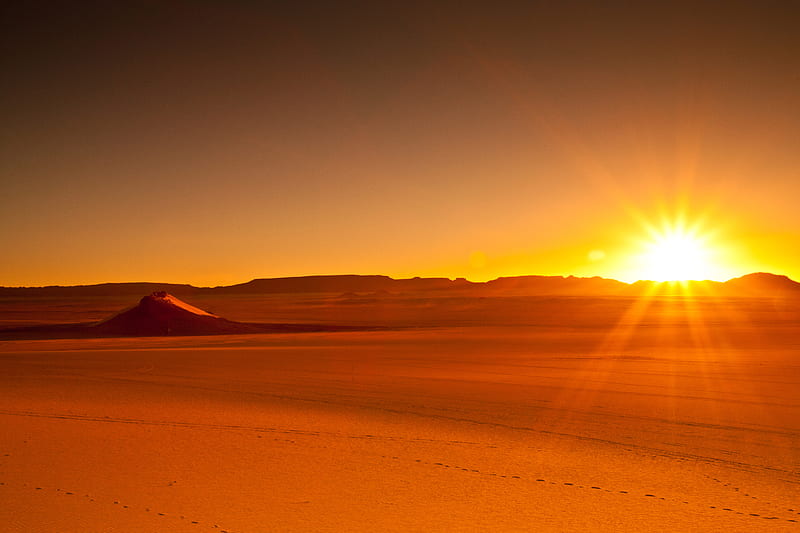 Desert Tassili Sunrise Algeria , desert, nature, sunrise, HD wallpaper