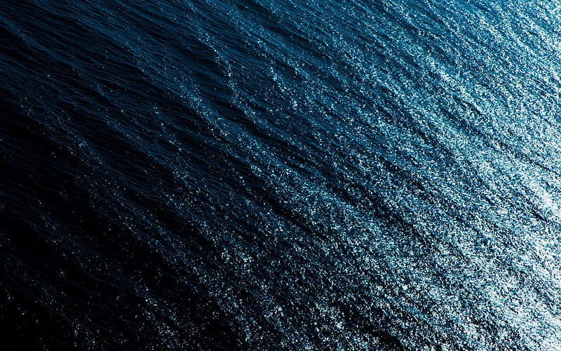 blue water texture, sea from top, macro, water wavy textures, wavy backgrounds, blue backgrounds, water backgrounds, blue water, waves, water textures, HD wallpaper
