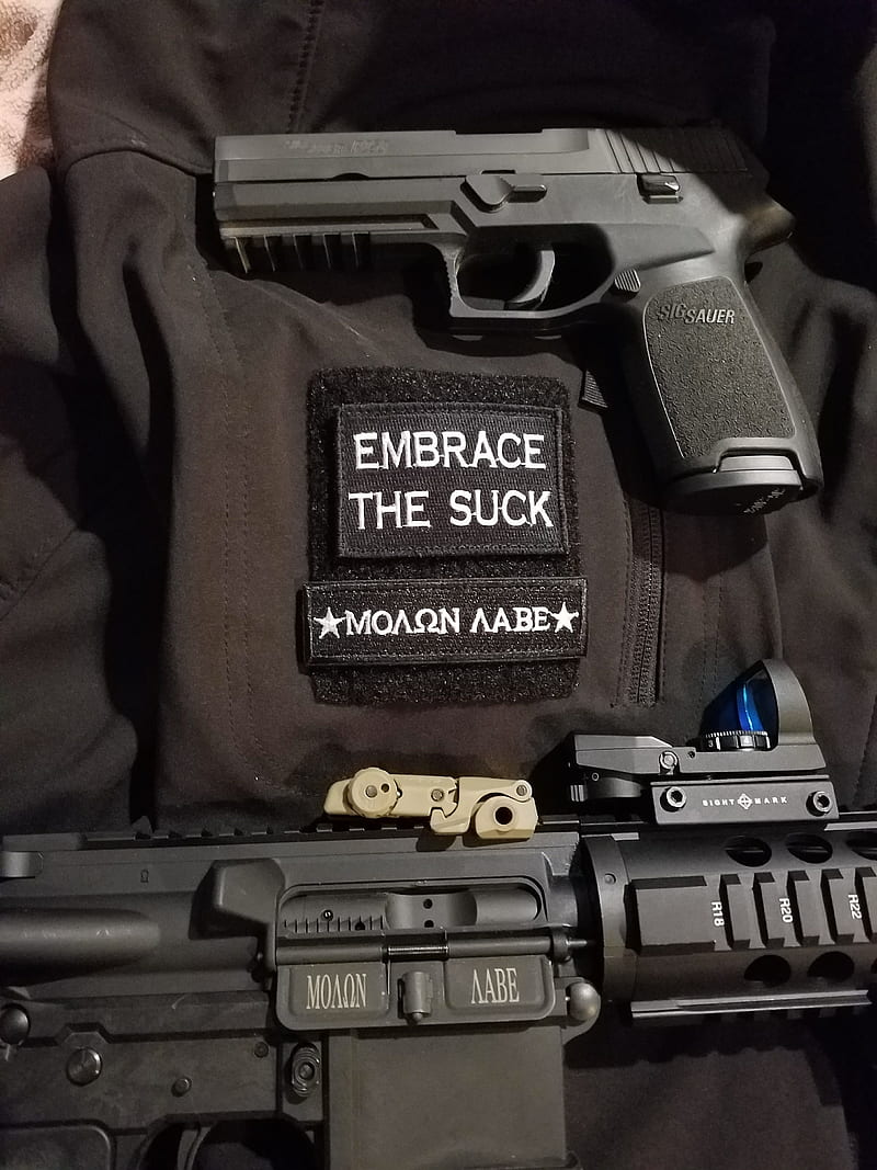 Embrace the s**k, 2a, gun, guns, molon labe, tactical, weapons, HD phone wallpaper