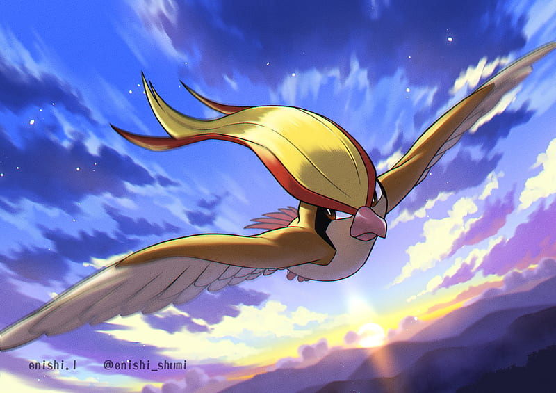 HD wallpaper: pokemon xy, flying, cloud - sky, nature, no people, motion