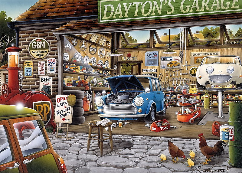 Dayton's Garage, carros, service, fuel, garage, station, repair shop, HD wallpaper