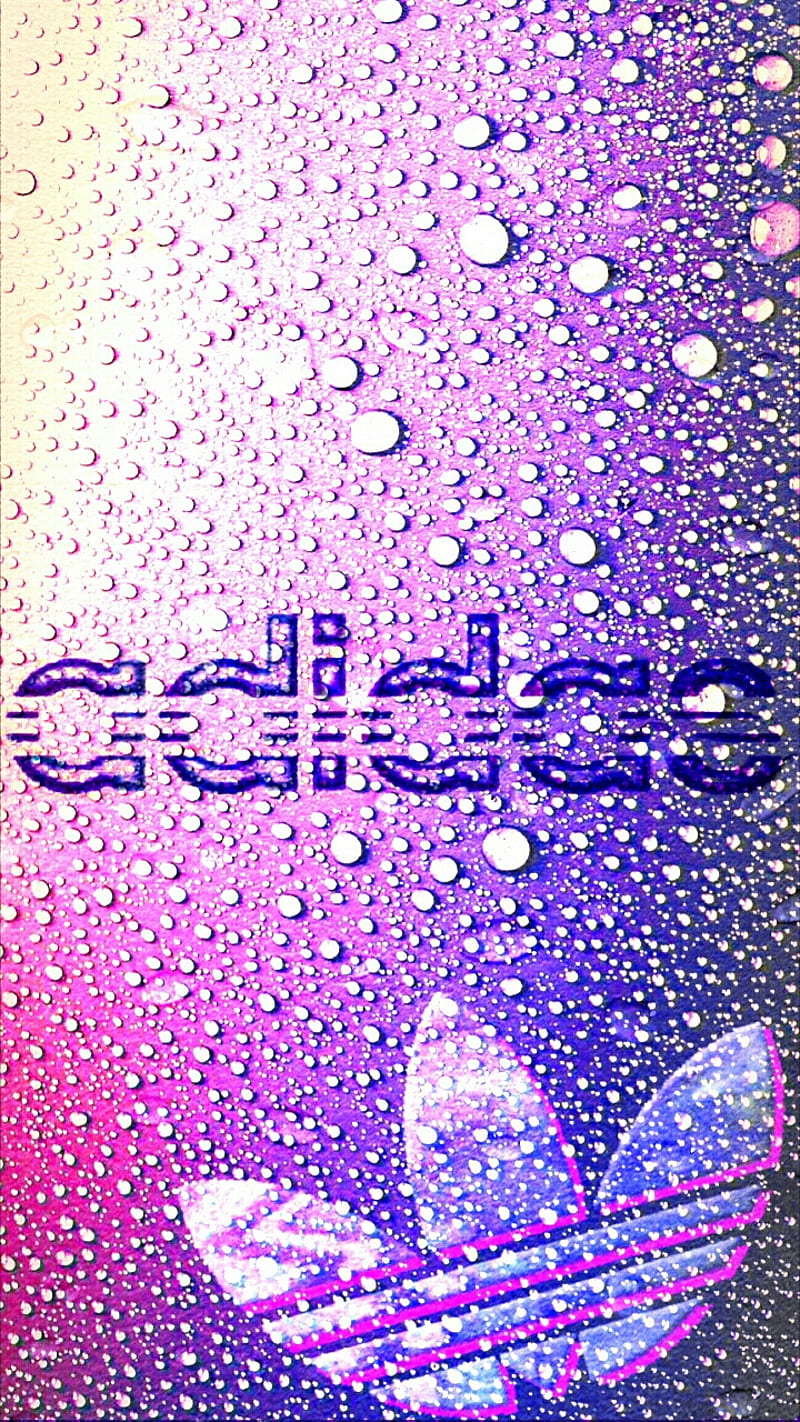 Purple Adidas , droplets, logo, HD phone wallpaper