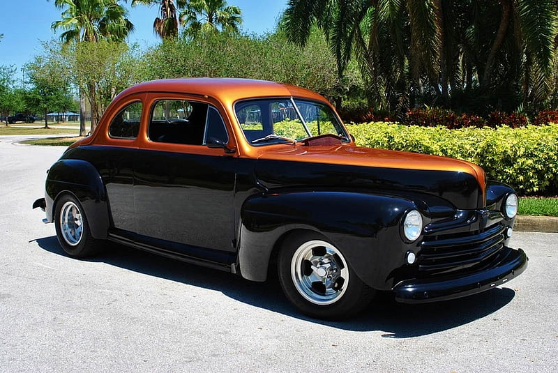 1948 Ford Deluxe Coupe Custom! 350 V8, Old-Timer, Coupe, V8, Ford, 350, Car, Deluxe, Custom, HD wallpaper