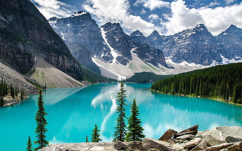banff national park, canada, alberta, moraine lake, mountains, scenic, Nature, HD wallpaper