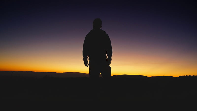 Silhouette of man during sunset, HD wallpaper | Peakpx