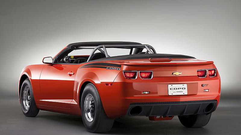 Red Car Chevrolet COPO Camaro Convertible Muscle Cars, HD wallpaper