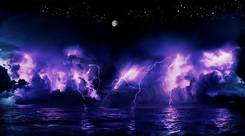 Nature's Fury ~ Cloudbank Lightning Storm, BEAUTY, LIGHTNING, DEADLY, AWESOME, HD wallpaper