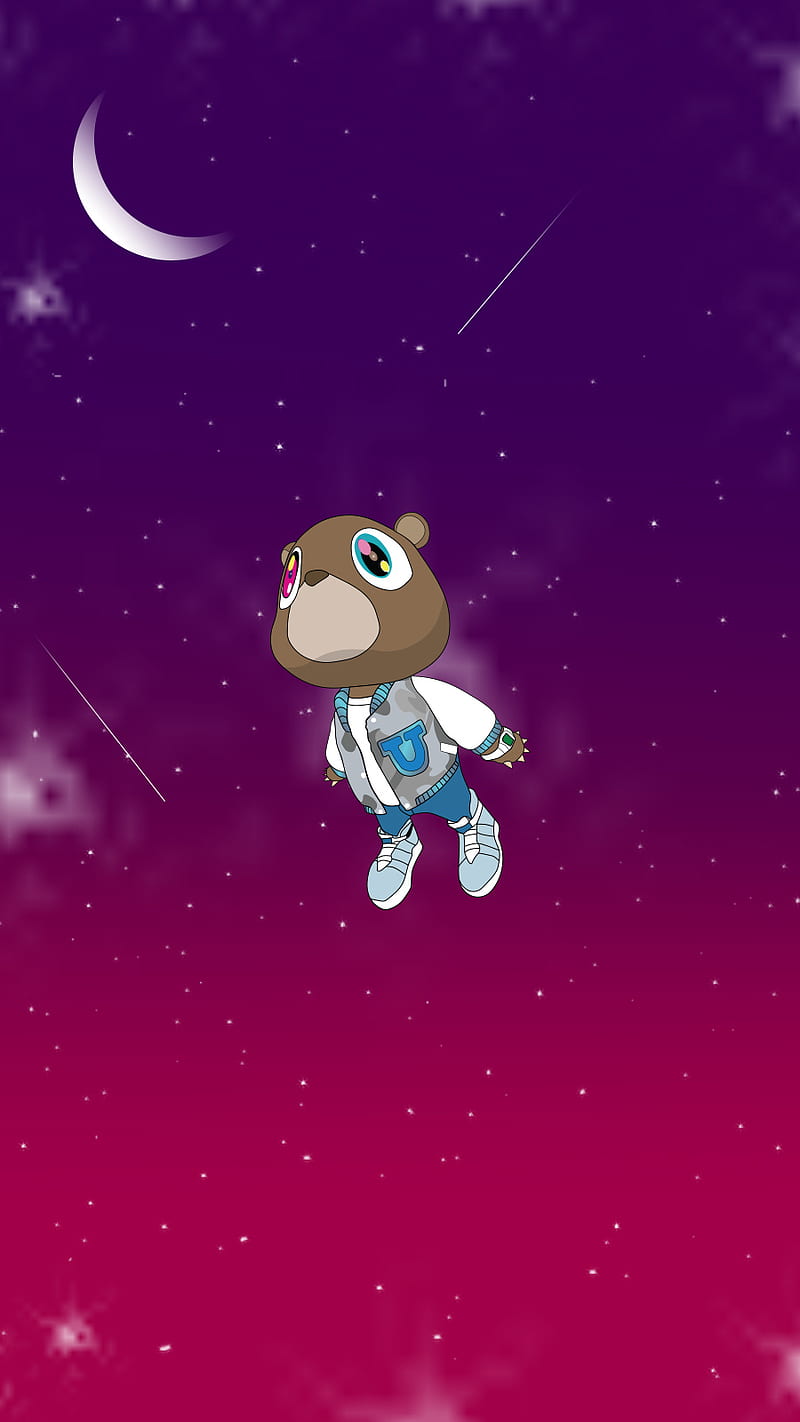 Graduation Kanye, bear, kanye west, kanye west graduation, moon, universe,  HD phone wallpaper