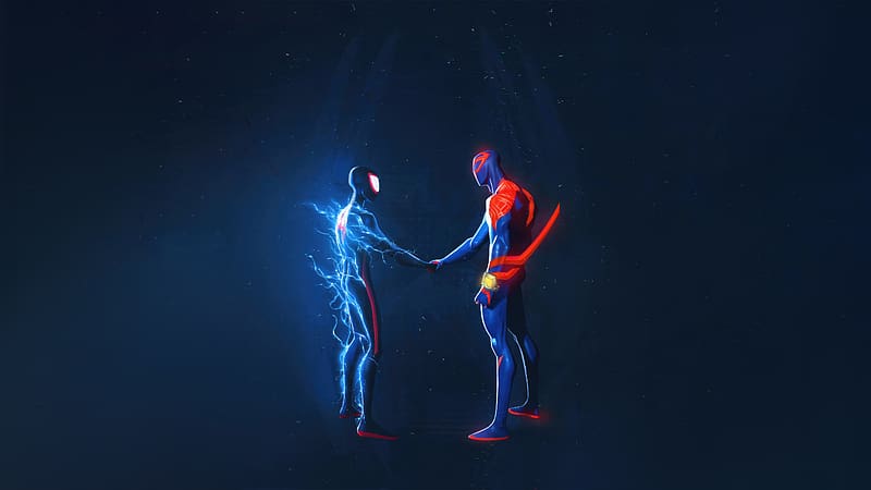 Miles Morales And Spiderman 2099 , spider-man-miles-morales, spiderman, superheroes, artist, artwork, digital-art, HD wallpaper