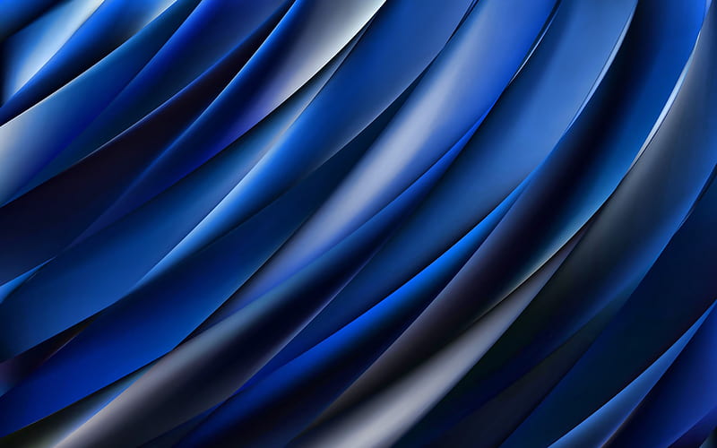 blue and black waves, blue background, waves texture, creative, abstract waves, lines, waves background, abstract art, HD wallpaper