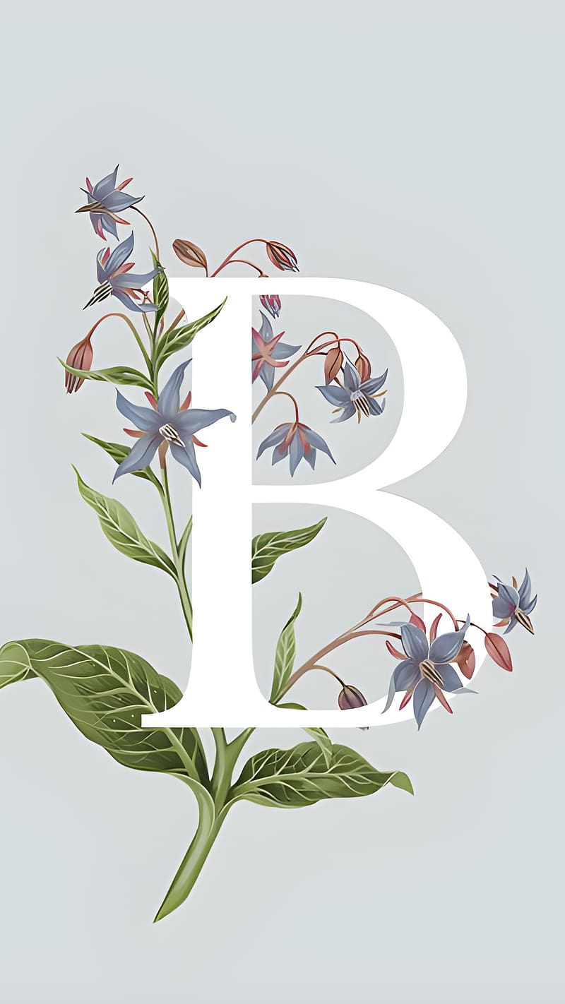 B Naam Ke, flower b, letter b, HD phone wallpaper
