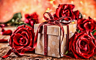 Happy Valentine's Day!, red, rose, glasses, caine, valentine, animal ...