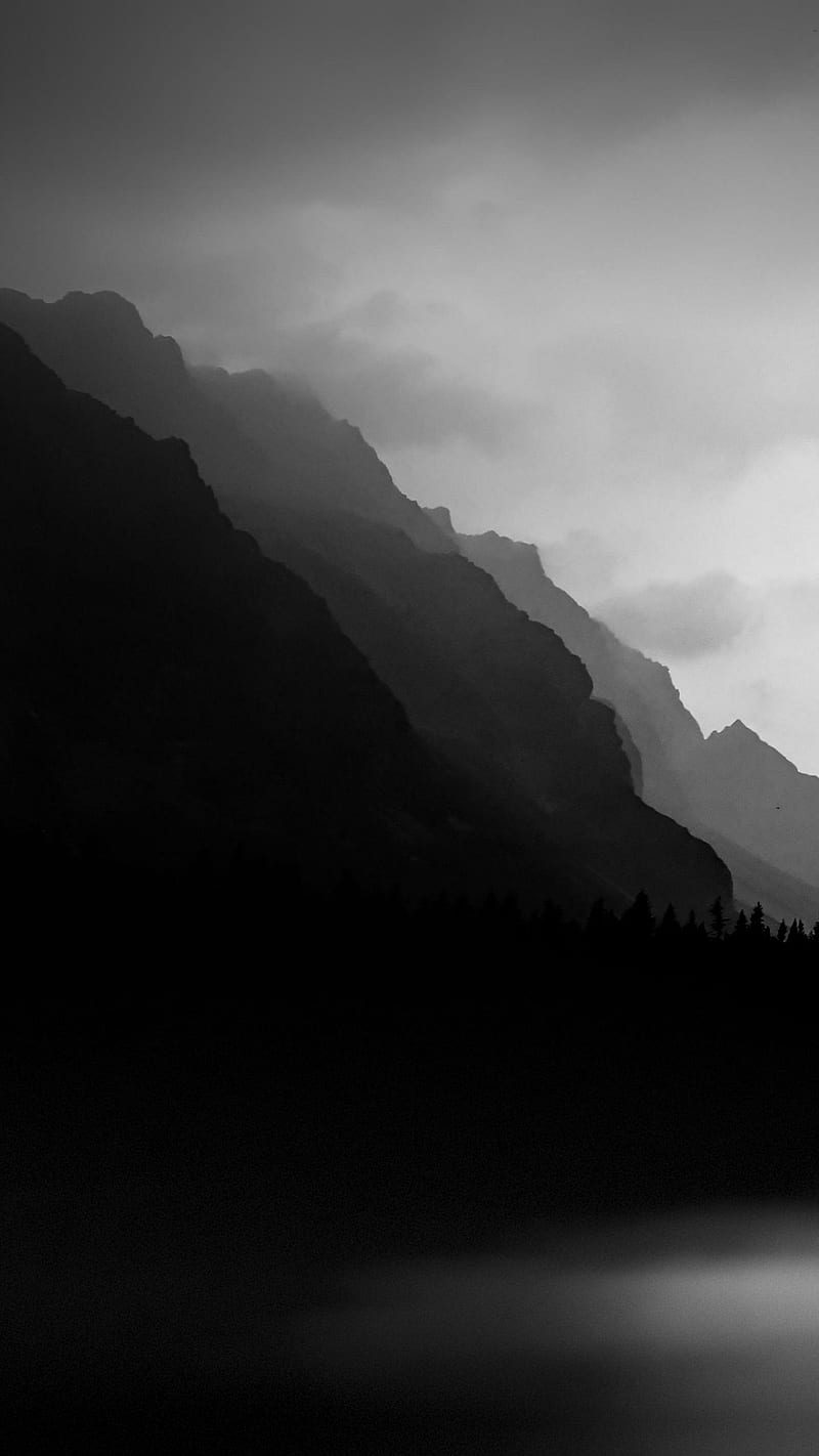 Gray Scale, monochrome, mountain, nature, HD phone wallpaper