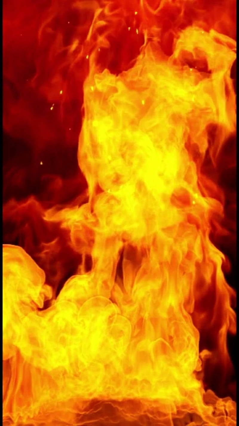 Fire Smoke Flame 1, black, camp, flames, orange, yellow, HD phone wallpaper