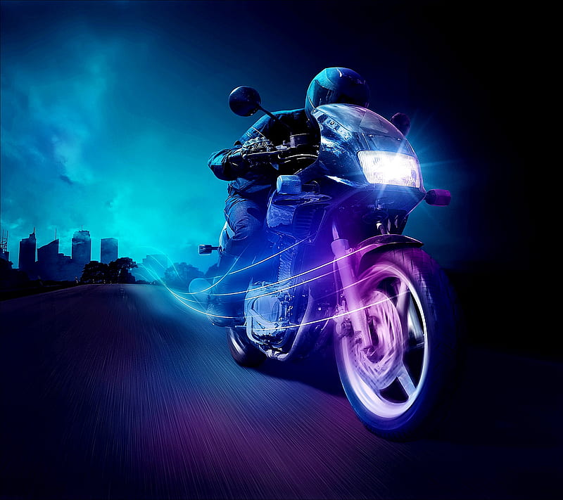 Night Rider, night, rider, road, HD wallpaper