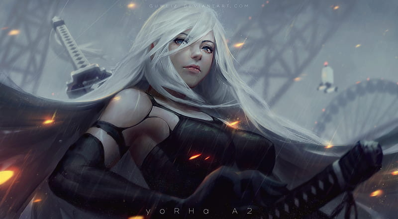 Fantasy Girl Art Fantasy Luminos Girl Guweiz Gris Black Hd