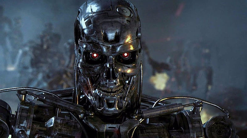 Terminator, bad, eye, gray, movie, red, stahl, HD wallpaper