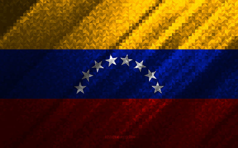 Flag of Venezuela, multicolored abstraction, Venezuela mosaic flag, Venezuela, mosaic art, Venezuela flag, HD wallpaper
