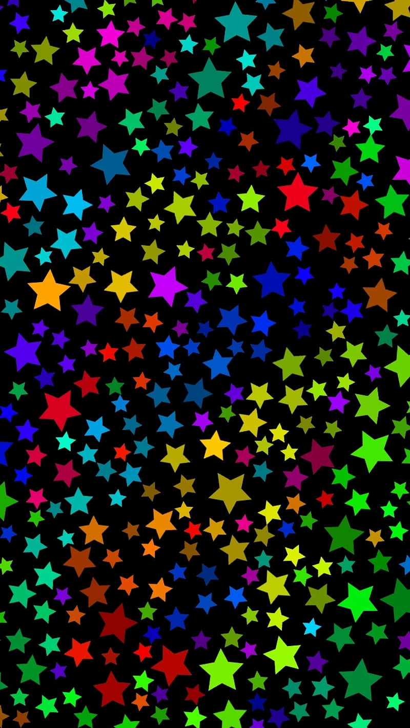 Rainbow Stars, stars, colorful, star, rainbow, minimal, HD phone wallpaper